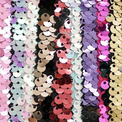 China Five Subsidiaries Rainbow Sequin Fabric For Hats Garment Bags for sale