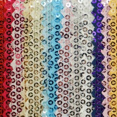 China Custom Color Decorative 0.65mm Colorful Sequin Fabric Woven Technics for sale