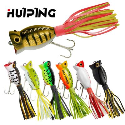 China New Water Lure Polynesian Dance Mouth Snap Swim Outdoor Fishing Flared Baits With Skirt 5cm 11g 10colors 3D Rubber Eyes Topwater Fishing Bass Lure for sale