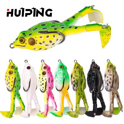 China Vivid Action Topwater Swimming Frog Lures 9cm Propeller 13.6g Fins Fishing Frog Lure Artificial Duckling 3D Eyes Rotating Leg Wobbler for sale