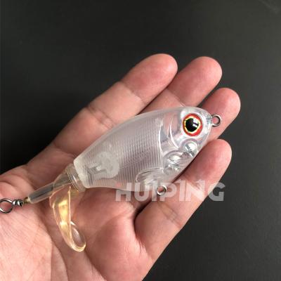 China Outdoor Water Lure Fishing Unpainted Spinning Wobbler For Artificial Fish Bait 75mm Lie Coarse Plopper Fishing Lure Snap Bass Pike Lure Topwater Crankbaits for sale