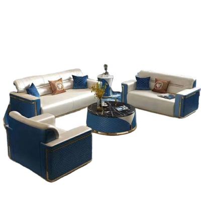 China Modern High Quality Fancy Designs Modern Leather Furniture Living Room Sofa Set for sale