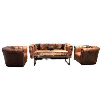 China Modern Simplicity 123 Italian Sofa Modern Light Luxury Villa Leather Living Room Combinations for sale