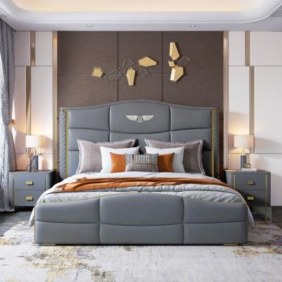 China Other Guangdong Furniture New Product Leather Luxury Design Style Modern King Size Bed for sale