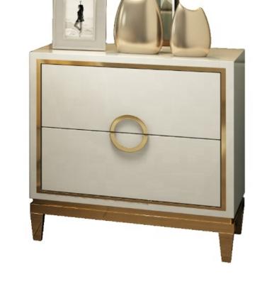 China Modern metal nightstand other side table gold rose night cabinet for bed room furniture for sale