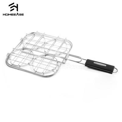 China Easily Cleaned Rotisserie Cooking Veggie Stainless Steel Meat Burger Cooking Burger Grilling Basket for sale