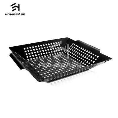 China Easily Cleaned Cooking Tools Non Stick BBQ Topper Perforated Easy Clean Home Outdoor Rotisserie Grill Basket for sale