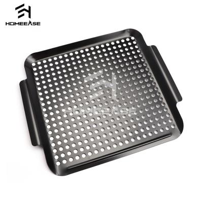 China 2021 new design handle cast iron stick bbq topper tool food grade not easily cleaned square pan for sale