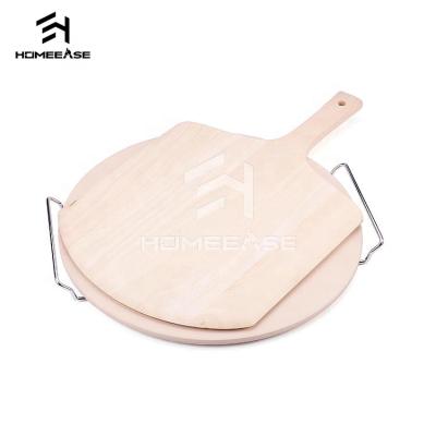 China Viable Commercial Round 18 Inch Wire Oven Ceramic Indoor Pizza Bread Baking Handle Stone Skin For Sale for sale