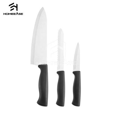 China Stocked Custom Logo 3 Pcs Stainless Steel PP Handle Safe Kitchen Accessories Large Meat Fruit Vegetable Knife Knives for sale