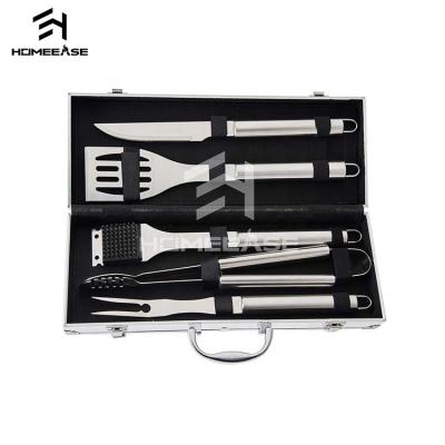 China New Easily Cleaned 6 Pcs Stainless Steel Portable Set Aluminum Material Grill Tool BBQ Accessories for sale