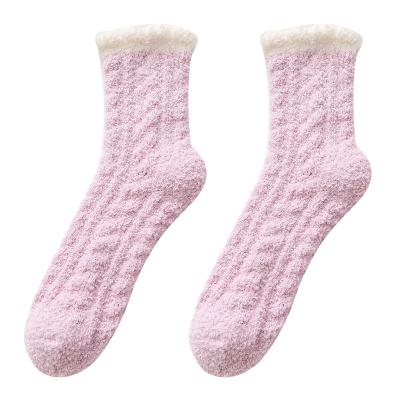 China Daily Wear Factory supply thick winter coral velvet socks terry towelling socks for women for sale