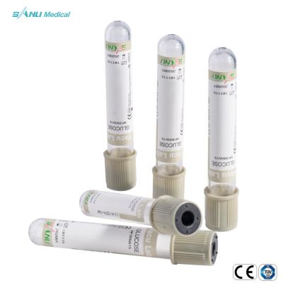 China Vacuum 6ml Gray Top Blood Collection Tubes Glass Glucose Blood Tube for sale