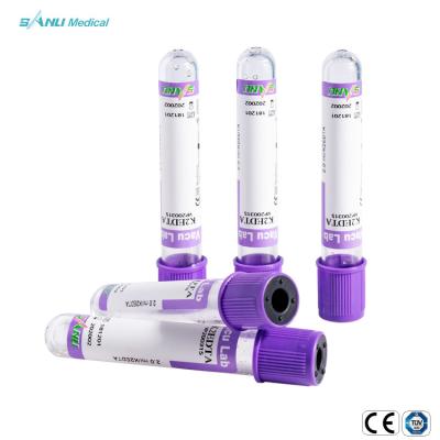 China Blood Routine Test Glass Blood Collection Tubes 2 Ml EDTA K2 Additive Lavender Top for sale