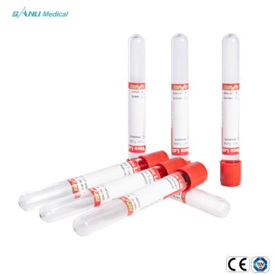 China Serological Tests Glass Blood Collection Tubes 13x75mm Plain Red Top Blood Tube for sale