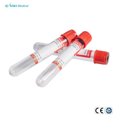 China Ce vermelho estéril do tubo de análise de sangue do vácuo de 13x100mm IVD aprovado com ativador do coágulo à venda