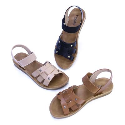 China 2023 Fashion Trend Design New Fashion PU Ladies Sandals Comfortable High Quality Flat Slippers For Women for sale