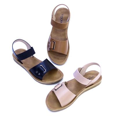 China Fashion Trend New Summer Knitted Fashion Elastic Soft Injection Shoes Women Flat Sandals for sale