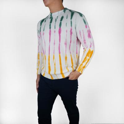 China Machine washable factory direct casual muti color tie dye sweater pullover for men for sale