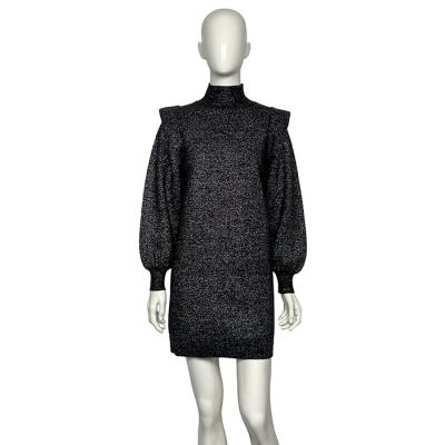 China 2022 Machine Supply Factory Direct Sale Washable Hot Autumn Winter Luxury Shine Sweater Dress for sale