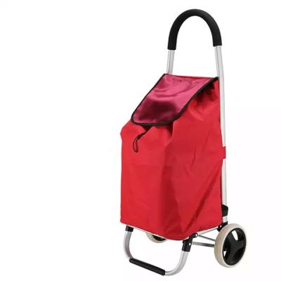 China Durable fashion with portable fabric waterproof trolley/three wheel with aluminum supermarket wholesale folding shopping cart for sale