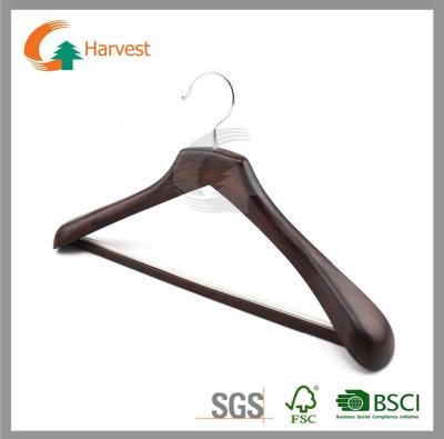 China Designer Custom Coat Jacket Clothes Suit Wooden Hanger or Jacekt Hanger for sale