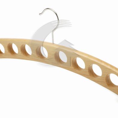 China DISPLAY Link Scarf Hanger with Holes Natural Wood Scarf Hanger with 8 Holes for sale