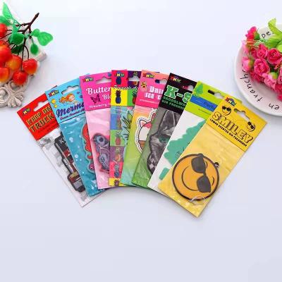 China Eco-friendly Logo Printed Car Promotional Paper Freshener Air Freshener Auto Car Perfume Card for sale