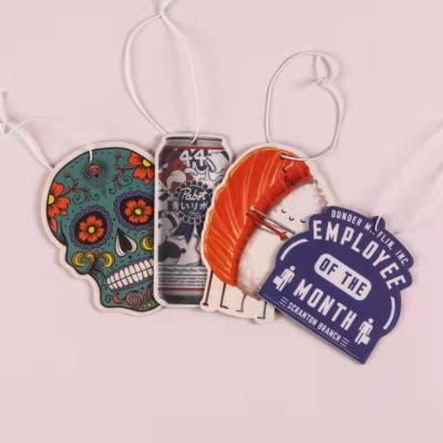 China Wholesale Eco-friendly Custom Design Car Perfume Card Hanging Paper Air Freshener for sale