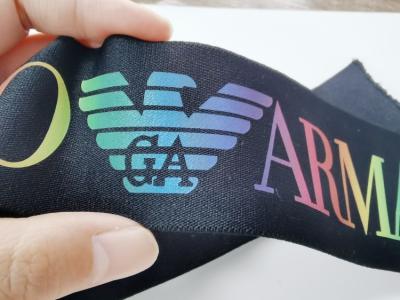 China Spandex / Nylon 3CM Black Elastic Band With Customized Colorful Logo for sale