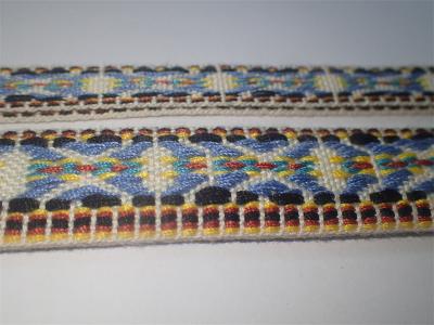 China Da fita de grande resistência do jacquard do algodão estilo nacional colorido tecido feito sob encomenda à venda