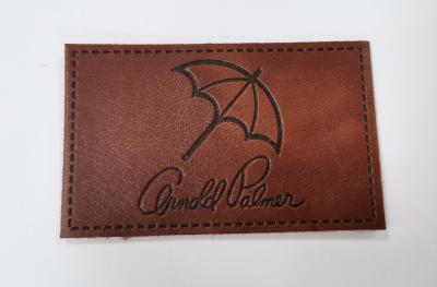 China Customized Design PU Leather Patches Garment Labels Embossed Logo for sale