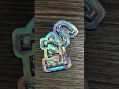 Heat transfer tpu hologram 3d raised embossed washable labels for clothing holographic tpu 