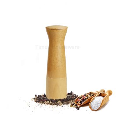 China Sustainable Hot Sale Food Safe Wooden Pepper Mill With Ceramic Grinder for sale