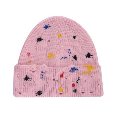 China COMMON Wholesale Knitted Hats Embroidered Logo Warm Beanie Embroidery Custom Winter Hat for sale