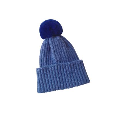 China JOINT Wholesale Custom Beanie Your Own Embroidery Logo Woven Label 100% Acrylic Pom Pom Beanie Hat / Knitted Beanie In Winter Hat for sale