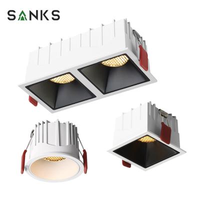 China There are square options with narrow side honeycomb anti-glare white black color modern anti-glare square round aluminum 5W 7W 9W 14W 24W recessed LED spot light for sale