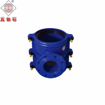 China Water Pipeline High Pressure Malleable Iron Sleeve Pipe Faucet Tee Pipeline Saddle Tapping Flange For Drilling Hole for sale