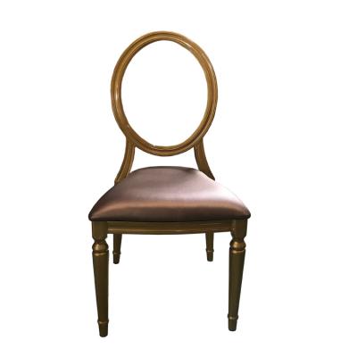 China Wholesale Modern Exquisite Luxury Gold Aluminum Acrylic Round Back Louis Chairs For Event for sale