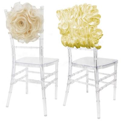 China Simple Romantic Wedding Chair Covers Sash Flower Sash Chair for sale