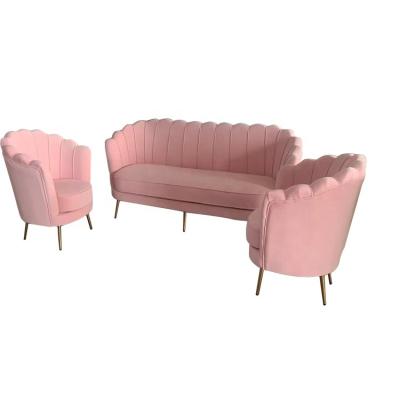 China Pink Chair Sofa Bed Velvet Living Room Furniture Set For Sale for sale