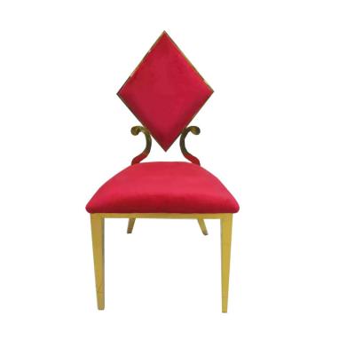 China Modern Design Stackable High Quality Poker Shape Back Velvet Dining Chair With Best Price for sale