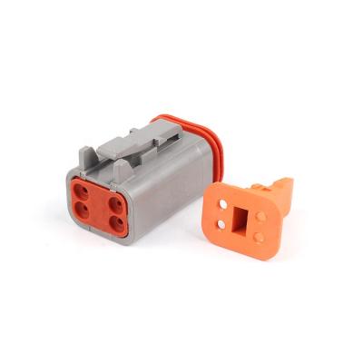 China DT06-4S 4pin Automotive Wire To Wire Bulkhead DT Series Female Electrical Connector for sale