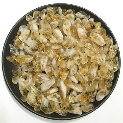 China China Crystal Quartz Gravel Golden Citrine Natural Yellow Wholesale Crystal Macadam Gravel for sale