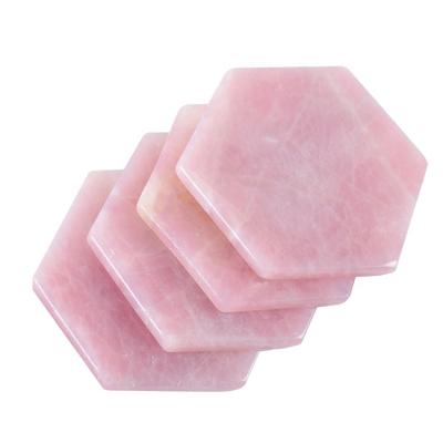 China Hexagonal Rose Crystal Slices Drink Coasters For Home Use From China Wholesale Supplier for sale