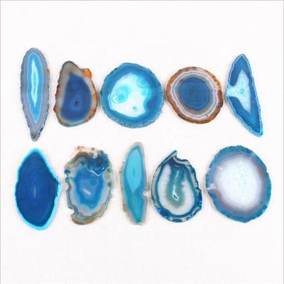 China China Polished Crystal Gravel Natural Blue Agate Stone Slices Ornaments Wholesale for sale