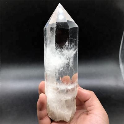 China China Large Clear Crystal Dots Rock Crystal Wand White Clear Quartz Dots Lemurian Quartz Crystal for sale