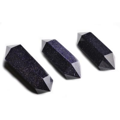 China Hot Point Crystal Tower Blue Sandstone Stones Healing Crystals Double China Point for Feng Shui for sale