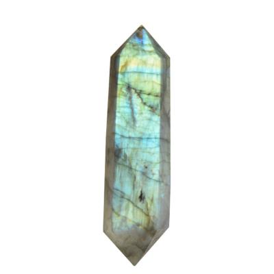 China China Wholesale Natural Gem Wand Healing Crystal Instant Lap Polished Labradorite Double Ended Point for sale