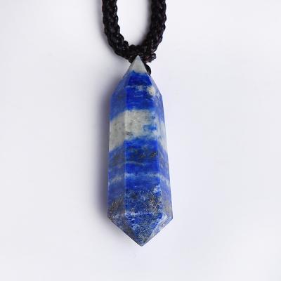 China China Handmade Pendants Healing Stone Amethysts Lapis Lazuli Point Sword Jewelry Making for sale